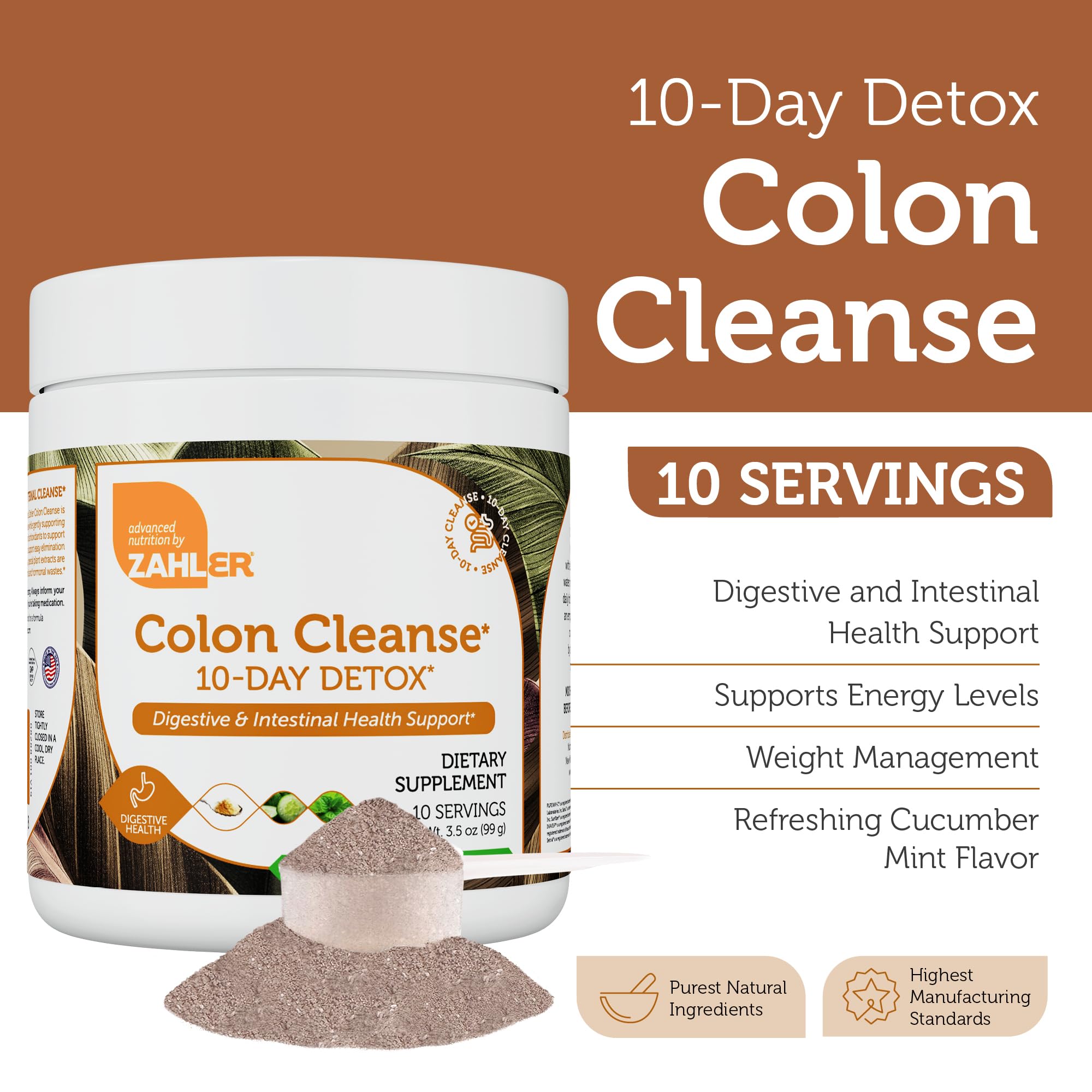 Zahler Colon Cleanse saveur concombre menthe: boisson rafraîchissante pour démarrer la journée.