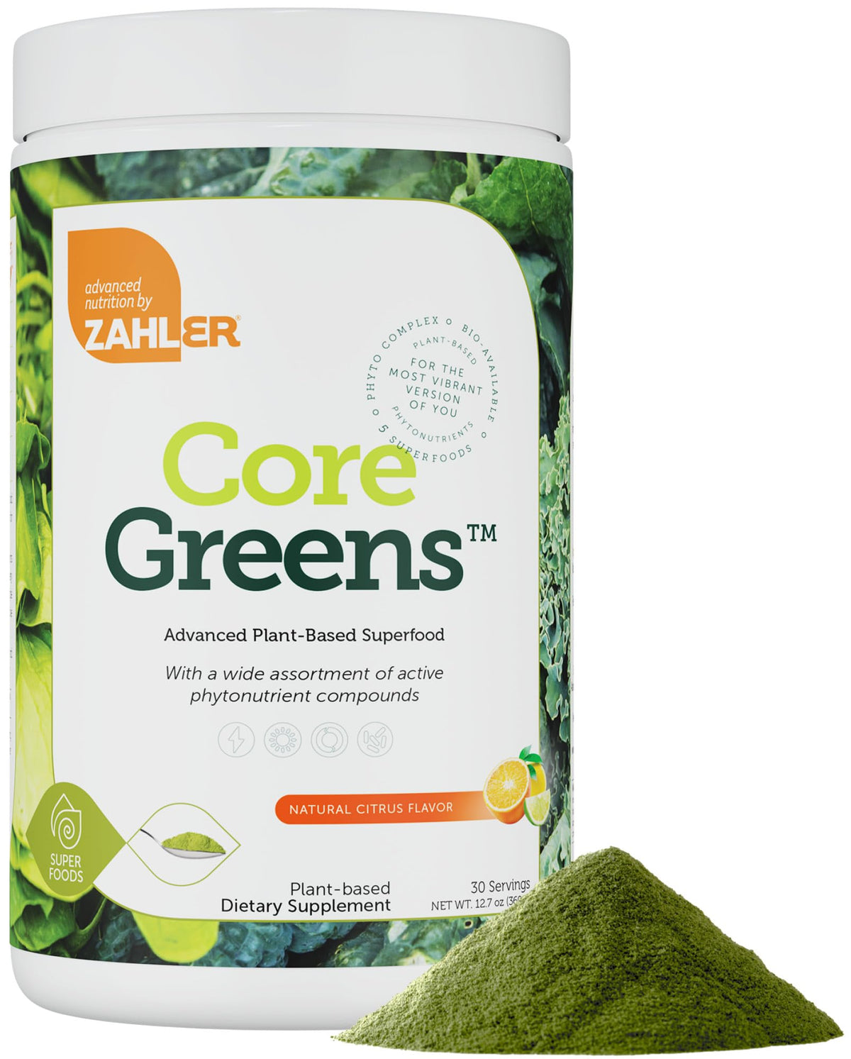Zahler Core Greens: bouteille-pour, boisson verte prête rapidement pour l’énergie quotidienne.