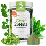 Zahler Core Greens dans un smoothie vert, présentation naturelle et équilibrée