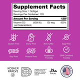 Zahler D3 5000UI – capsules faciles à avaler pour votre routine.
