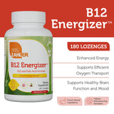 Bouteille Zahler Energizer B12 5000 mcg, format pratique