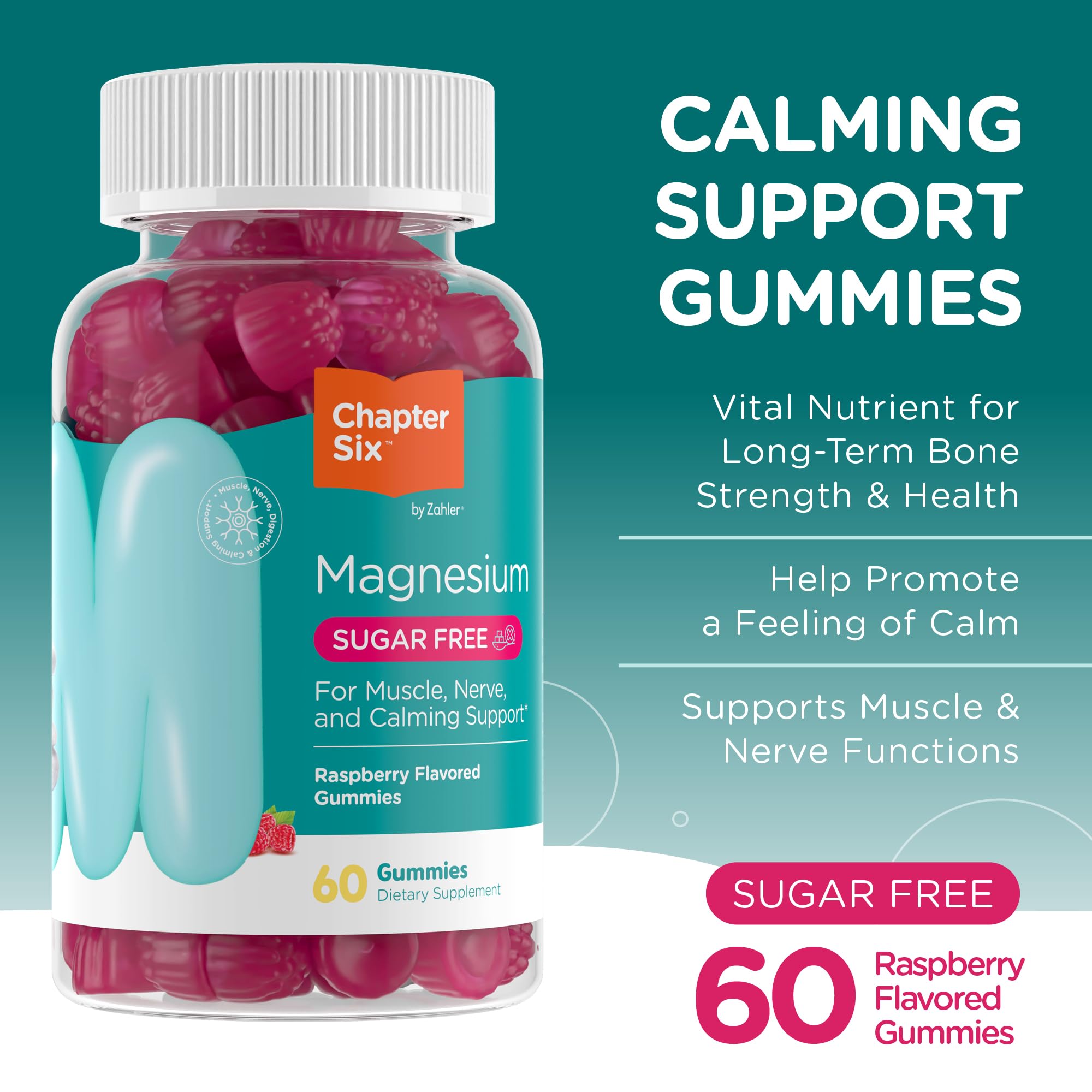 Gommes Zahler Magnésium dose 200 mg par gommette pour muscles et nerfs