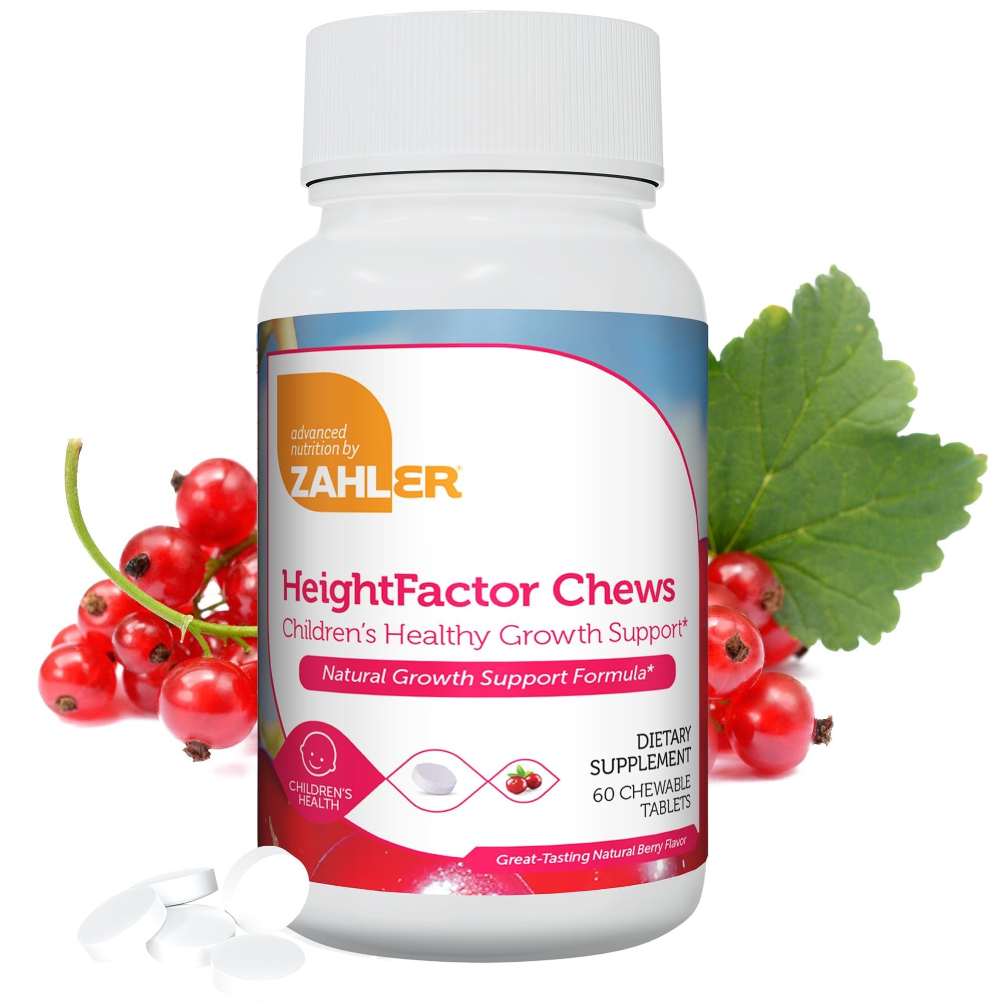 Zahler HeightFactor Chews photo-emballage montrant l'emballage pratique.