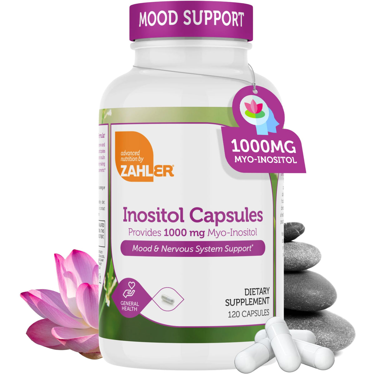 Zahler Inositol capsules emballage clair pour routine bien-être