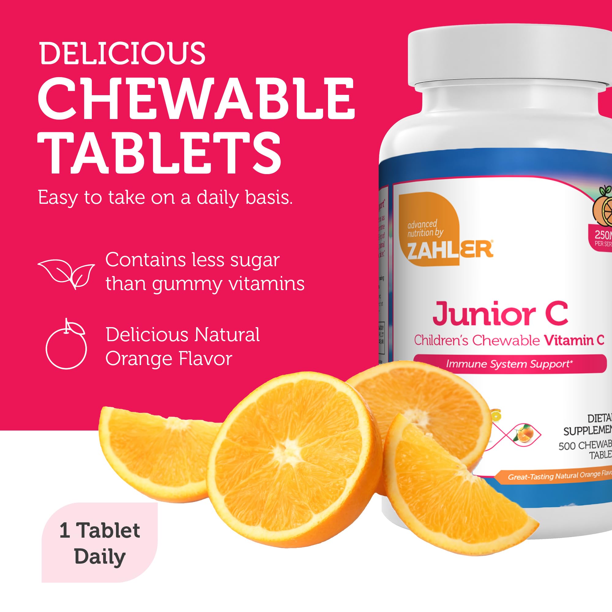 Emballage compact Zahler Junior C Advanced, dosage facile pour les enfants.