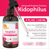 Zahler Kidophilus étiquette goût fruits-punch, informations claires et sans allergènes.