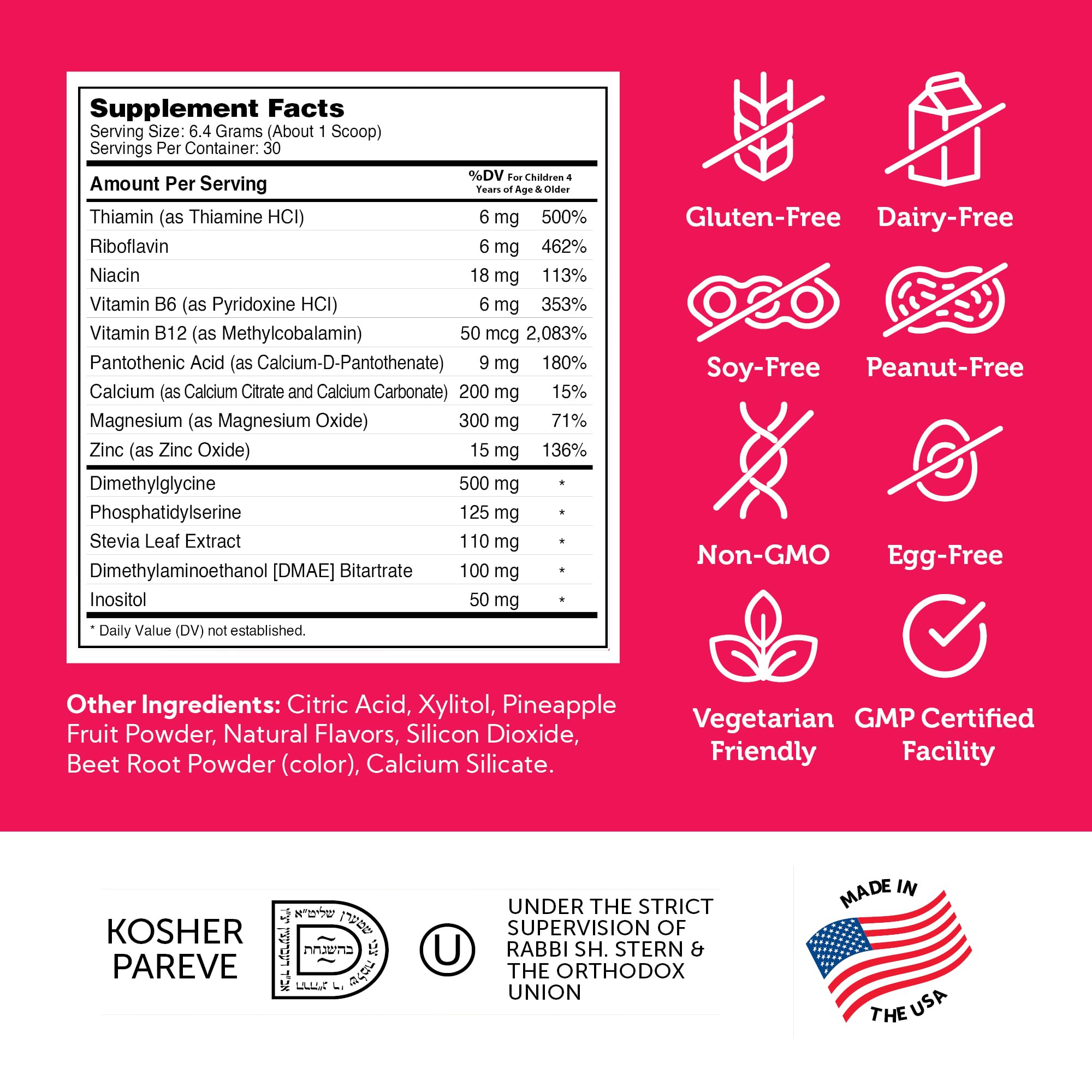Préparation rapide Zahler KidsActive, mélange facile dans boisson Fruit Punch.