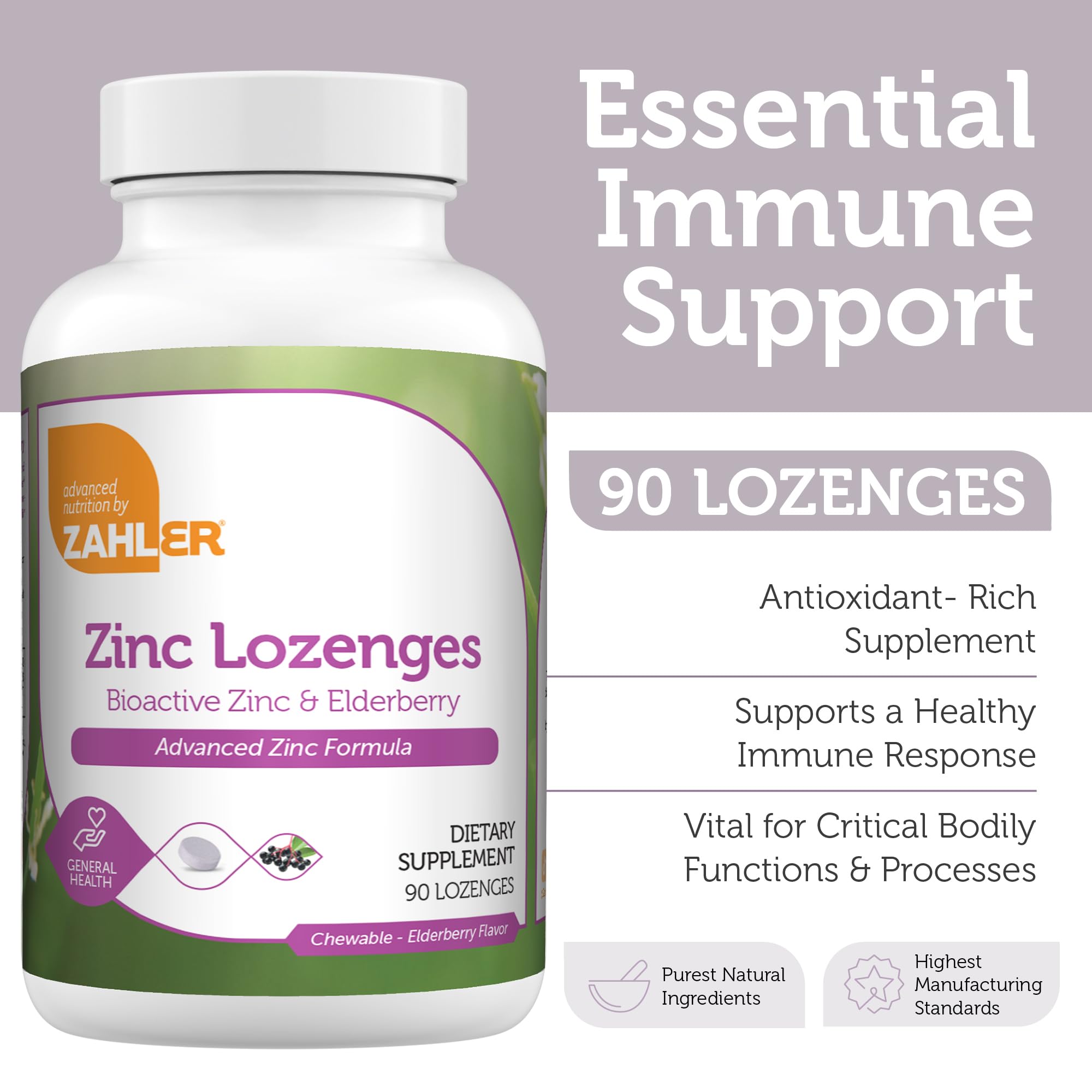 Pastilles Zahler Zinc et Sureau goût agréable et facile à mâcher