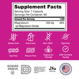 Boîte Zahler Magnésium Citrate, sans gluten, sans lactose et sans soja.