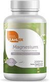 Utilisation quotidienne avec Zahler magnésium pour hommes et femmes.