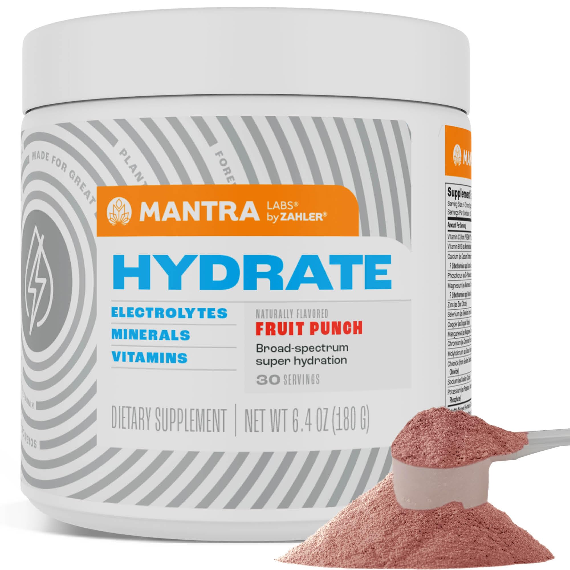 Zahler Mantra Hydrate – Bouteille goût punch aux fruits, hydratation rafraîchissante pour l'effort.
