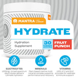 Zahler Mantra Hydrate – Poudre goût punch aux fruits, électrolytes équilibrés pour performance durable.