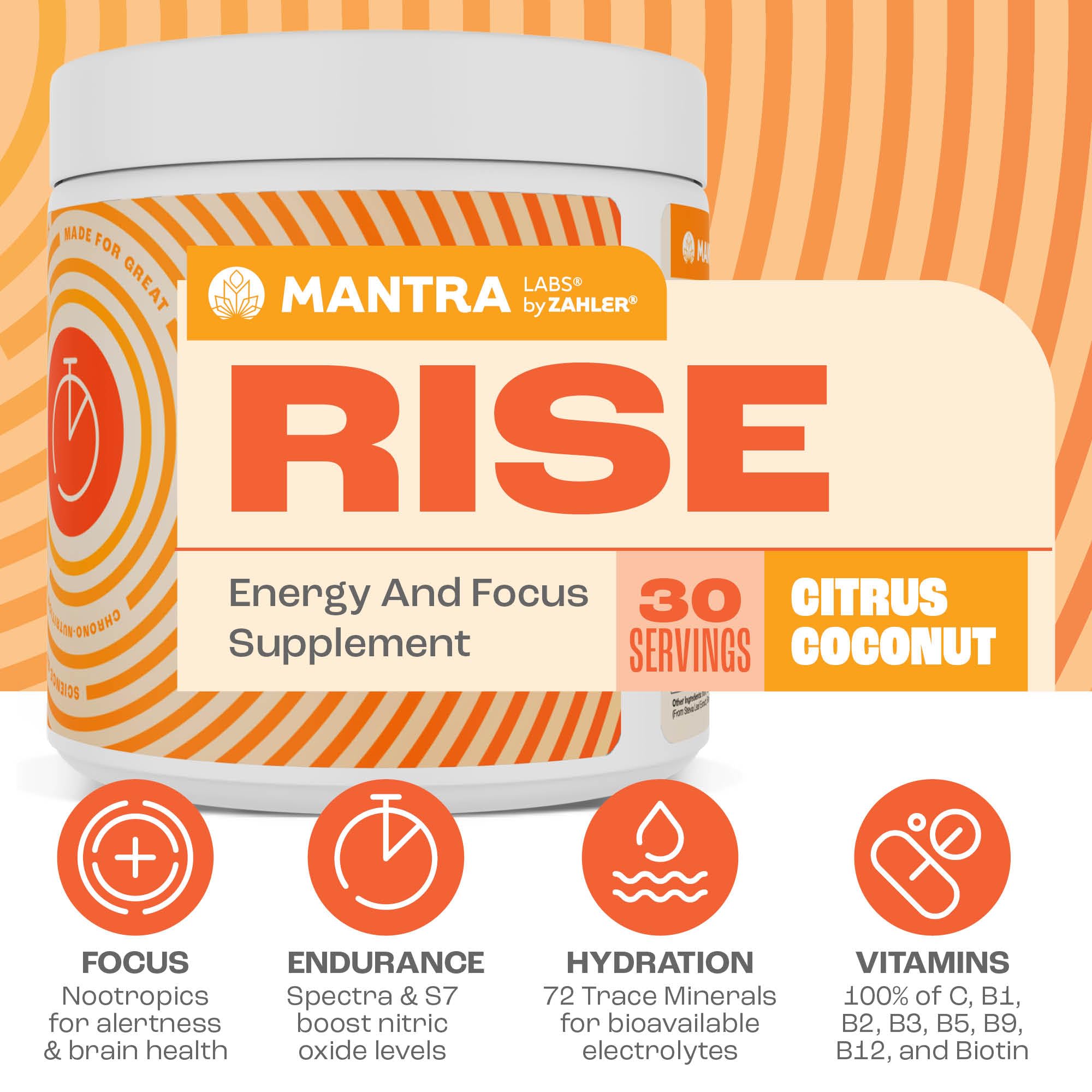 Zahler Mantra Rise: scoop-poudre montre la texture légère et la saveur citrus-coco