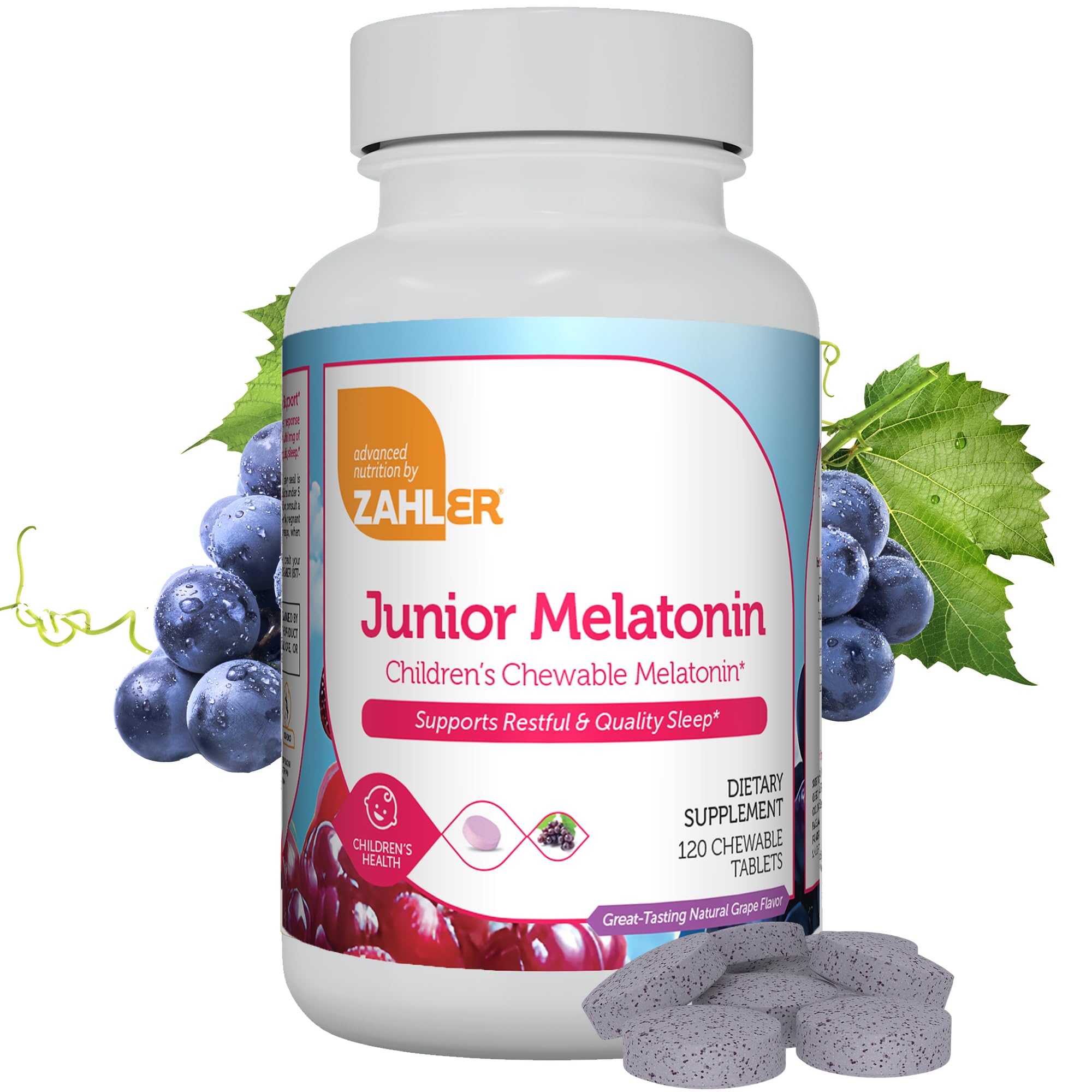 Zahler Mélatonine Enfant 1 mg: pastilles goût raisin pour un sommeil naturel