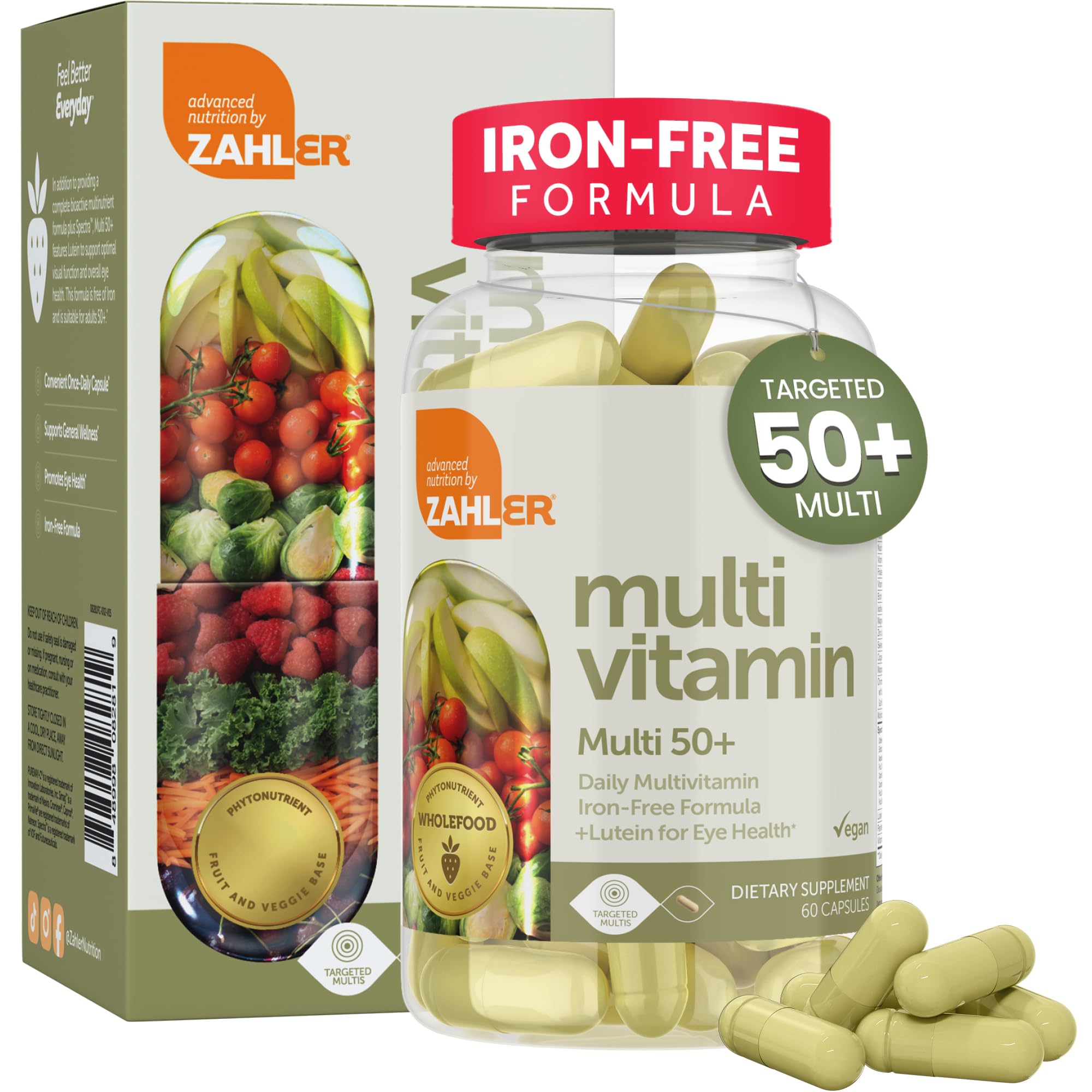 Zahler Multivitamin 50+ dans la bouteille, soutien général et énergie au quotidien.