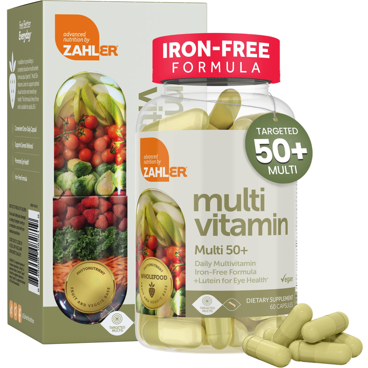 Zahler Multivitamin 50+ dans la bouteille, soutien général et énergie au quotidien.