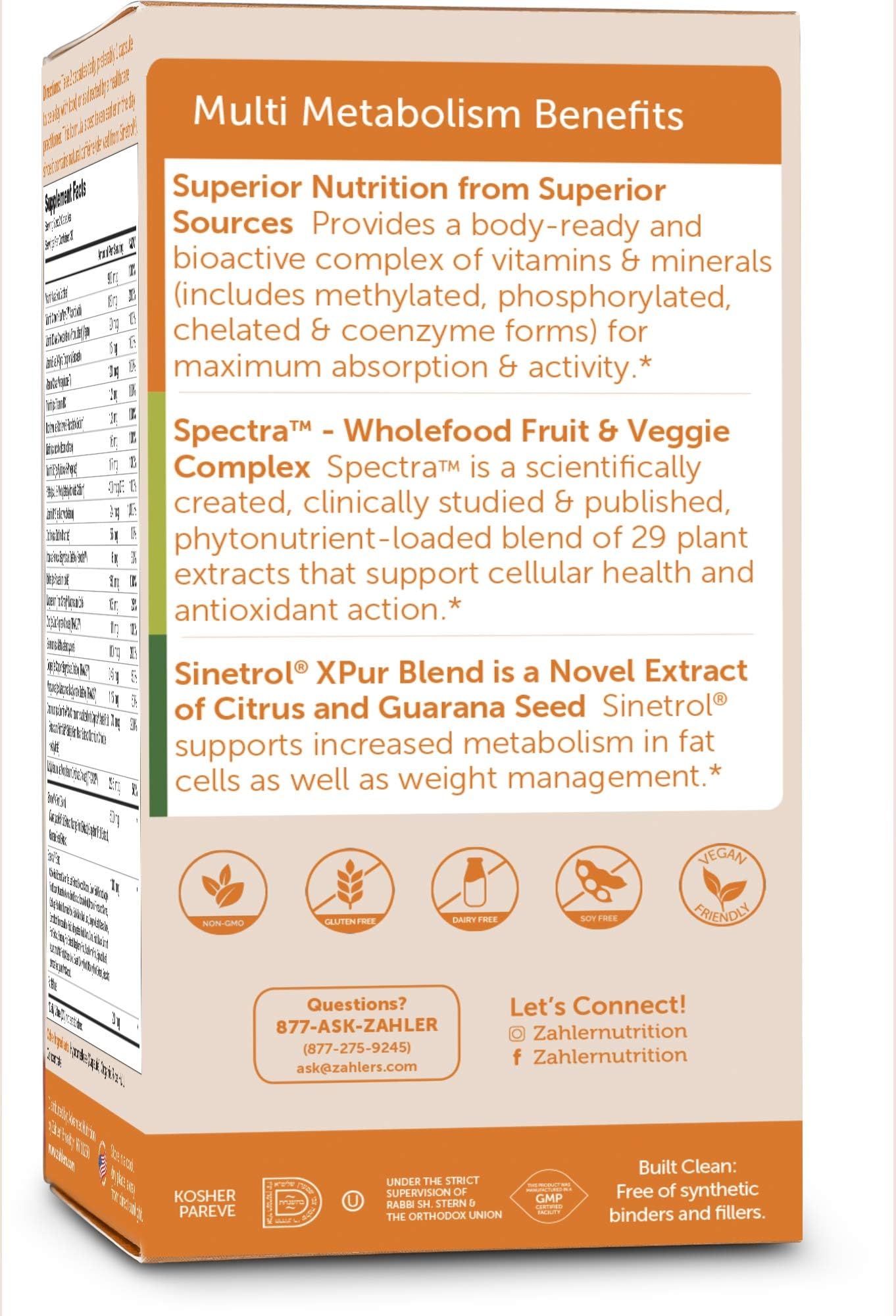 Zahler Multivitamine Métabolisme base fruits et légumes spectrale, nutriments supplémentaires