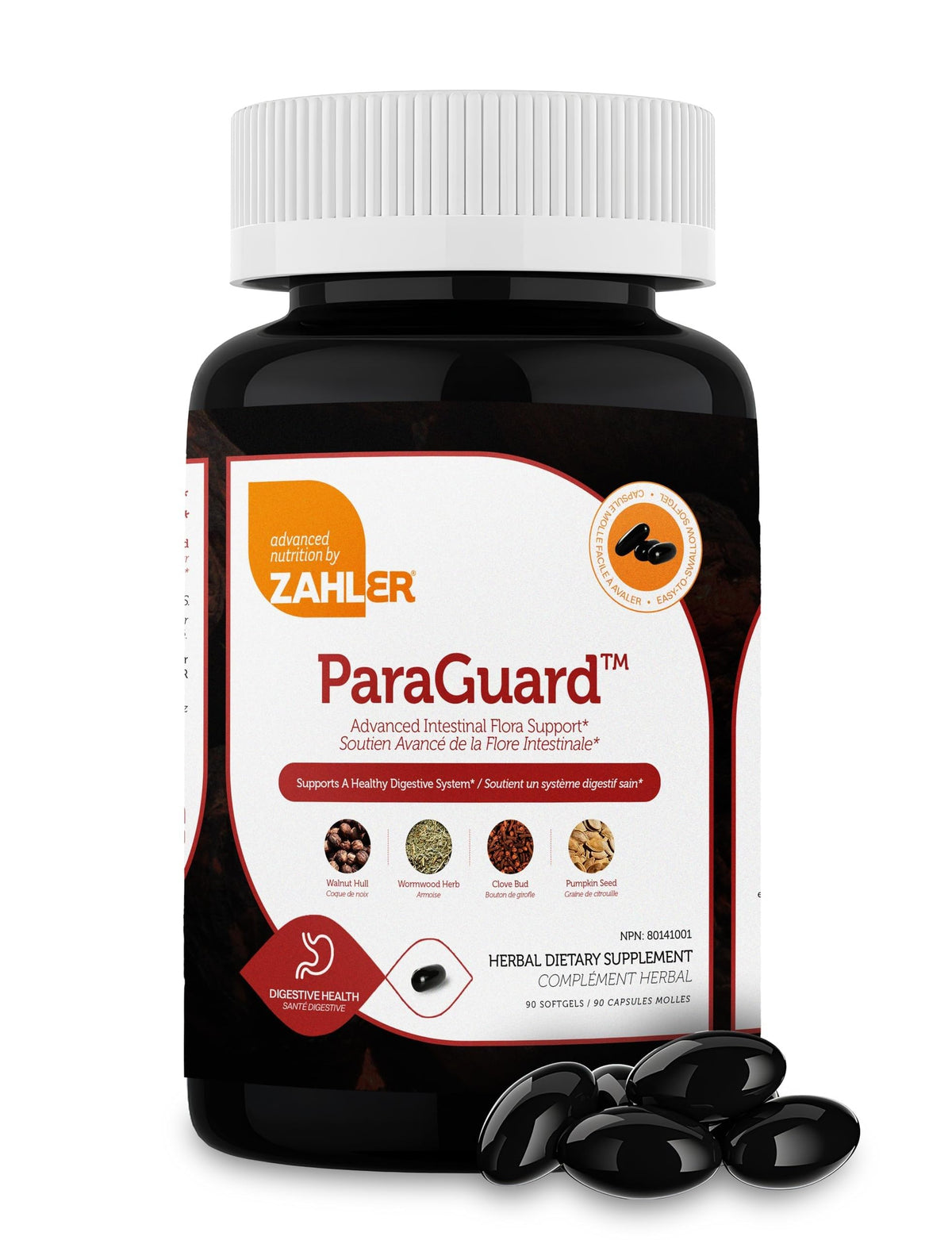 Zahler Paraguard, gélules digestives, soutien potentiel à la santé intestinale au quotidien.