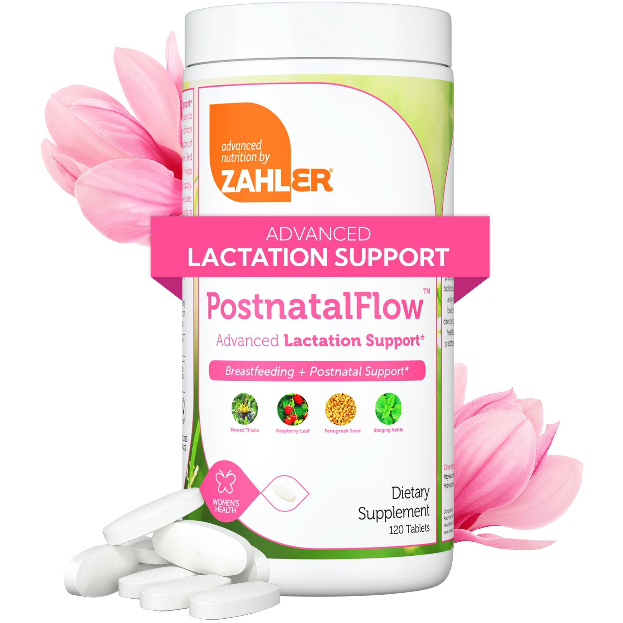 Zahler Postnatal Flow bouteille et étiquette, soutien à la lactation possible