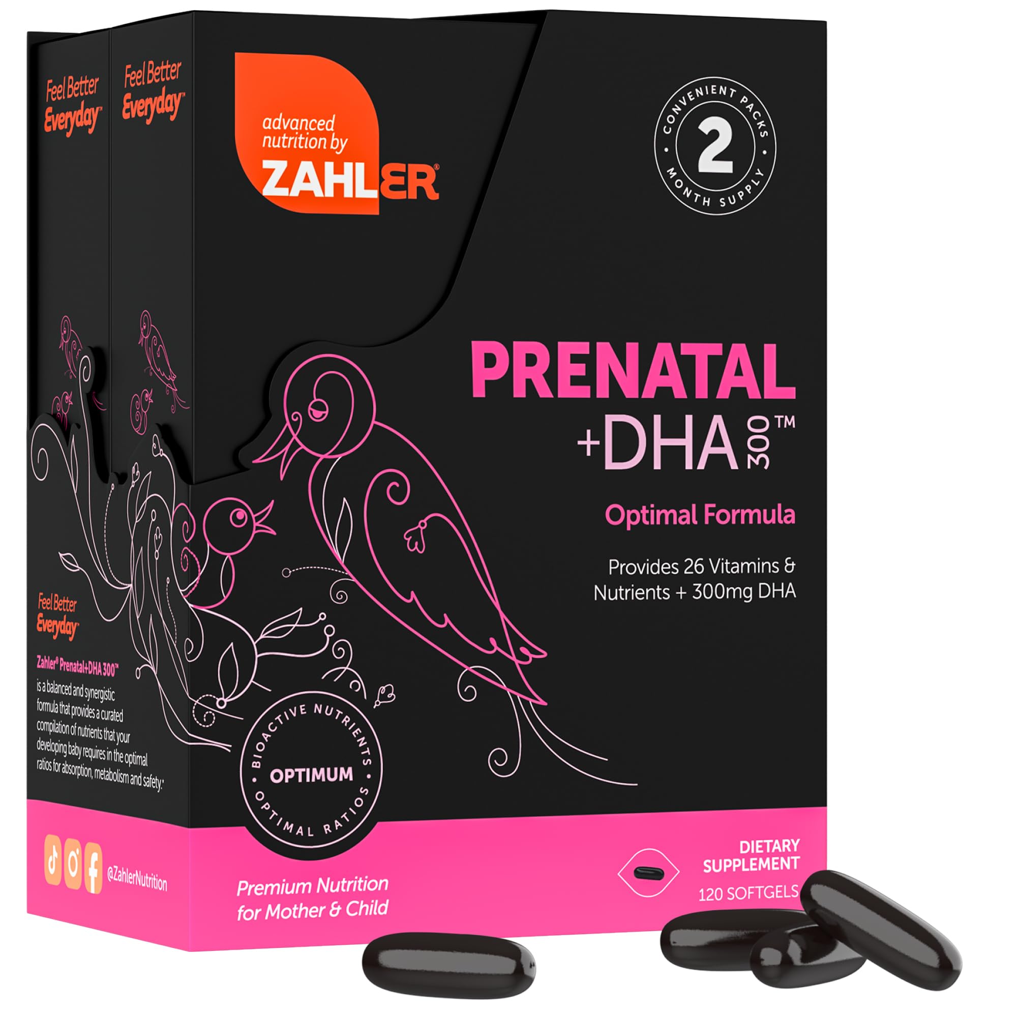 Zahler Prenatal acide folique méthylfolate, formule améliorée