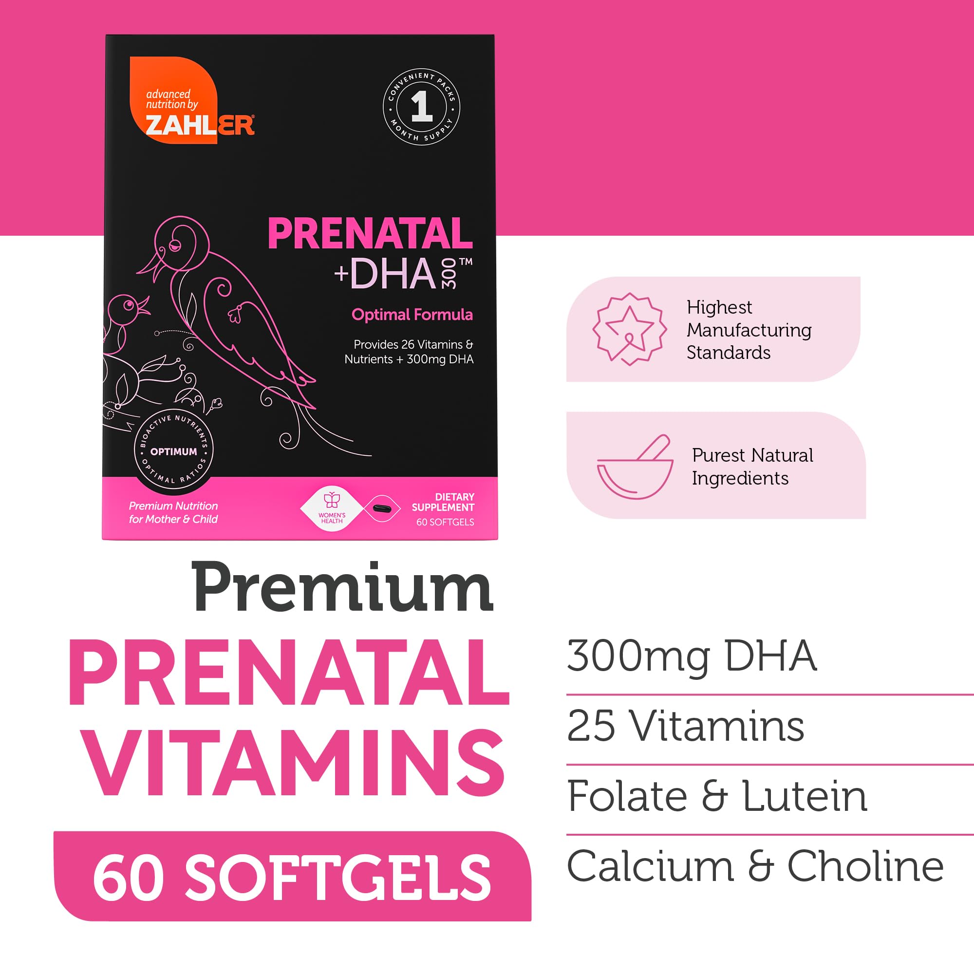 Zahler Prenatal: tableau des ingrédients clés et nutriments essentiels