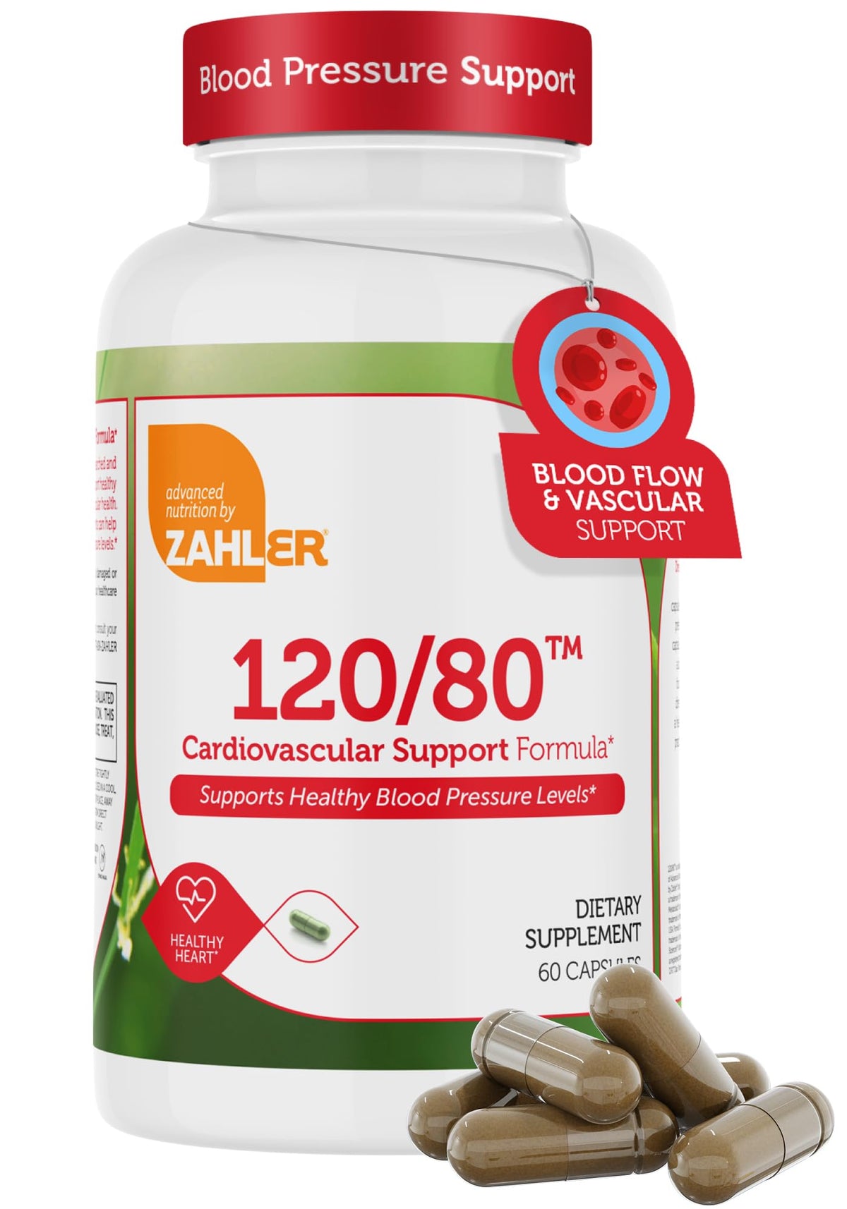 Zahler 120/80, bouteille de gélules, soutien quotidien du système cardiovasculaire