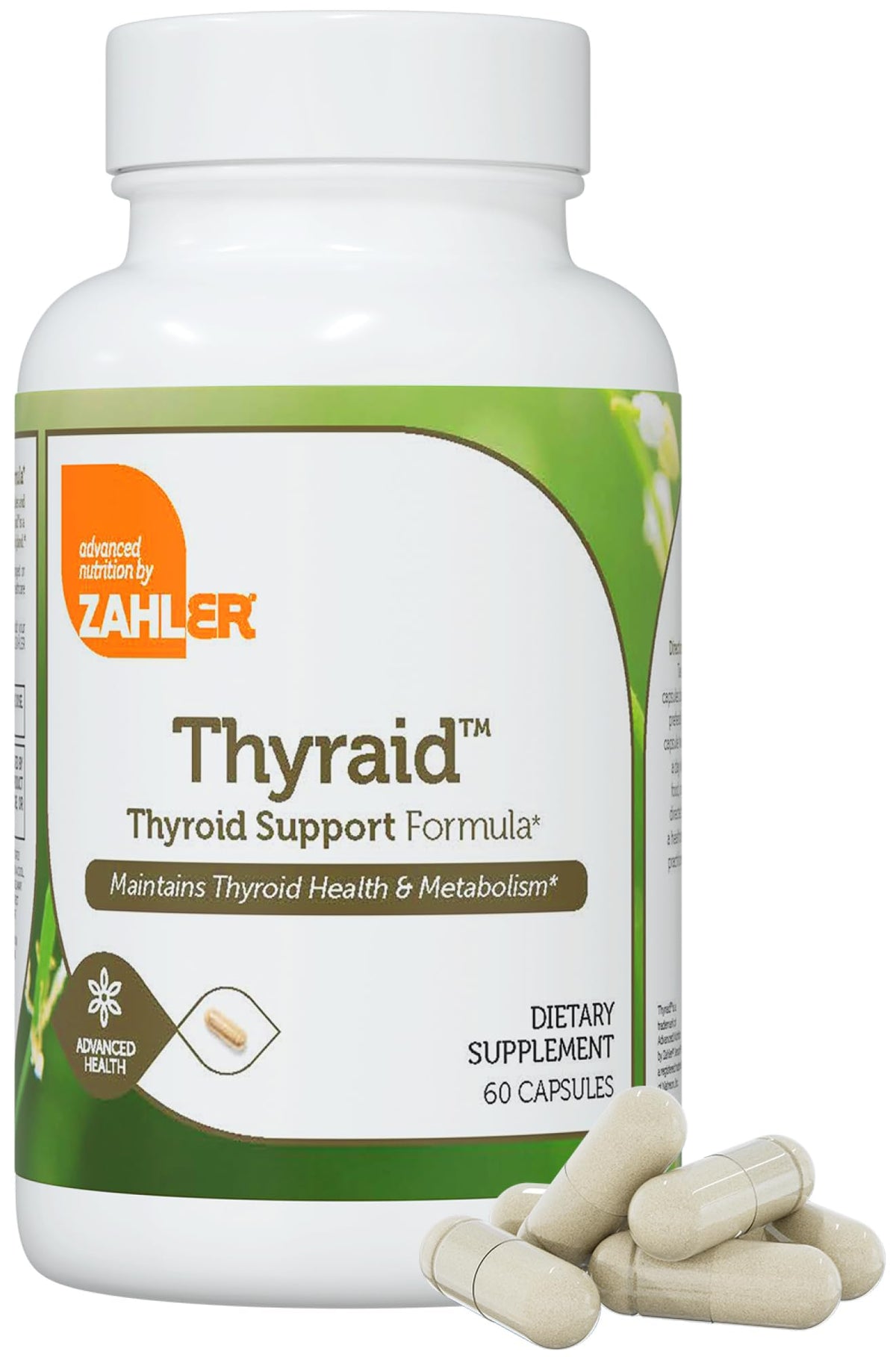 Bouteille Zahler Thyraid: soutien thyroïdien quotidien pour l'énergie naturelle.