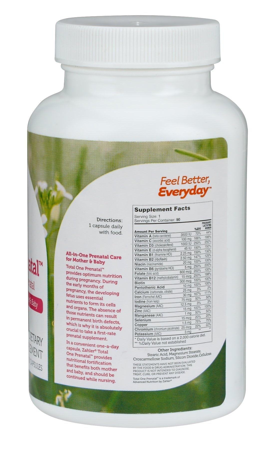 Zahler Total One Prenatal – capsules faciles à avaler pour une routine prénatale.
