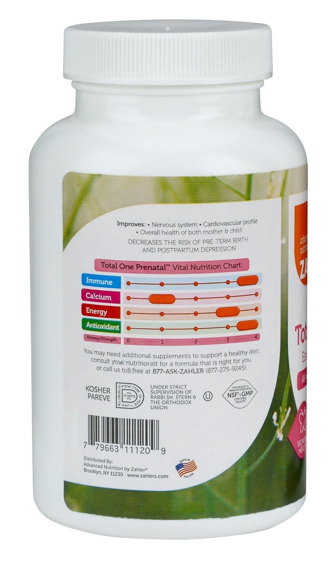 Zahler Total One Prenatal – formule avec 22 nutriments essentiels pour maman et bébé.