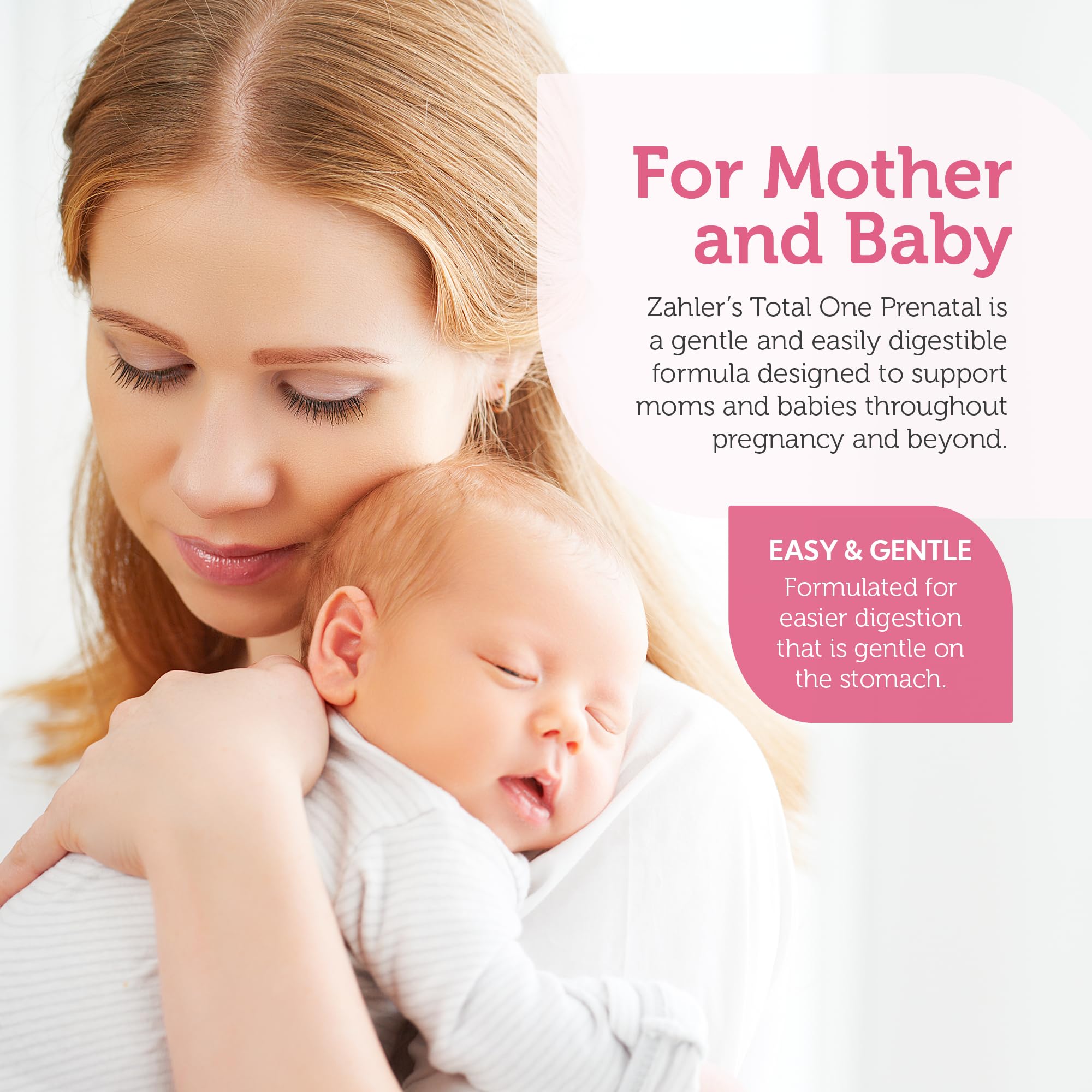 Zahler Total One Prenatal – liste d'ingrédients, nutriments essentiels pour maman et bébé.