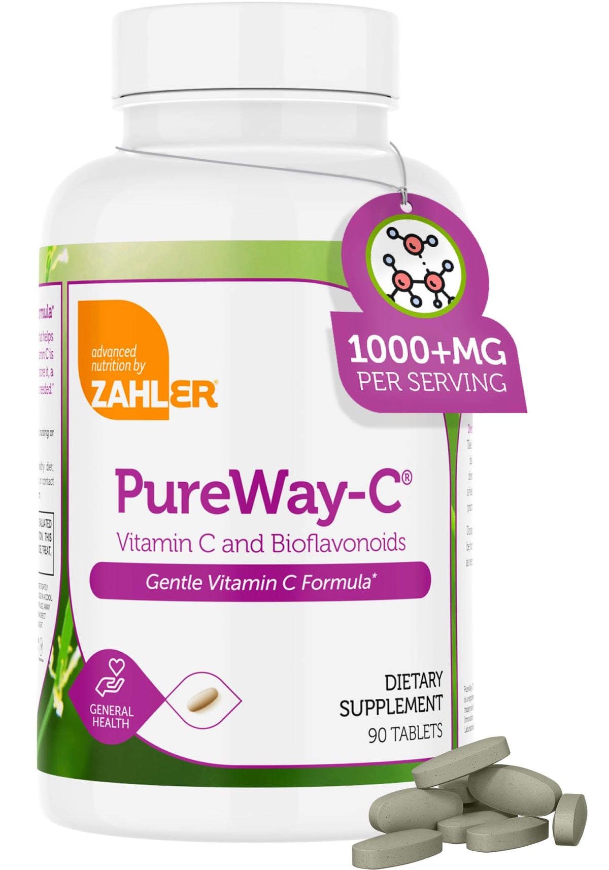 Zahler Vitamine C 1000mg – Bouteille visible, soutien potentiel au système immunitaire