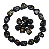 ZAICUS ensemble de runes noires en tourmaline pour divination et décor zen.