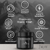 Minéraux traces ZAILYY Shilajit résine, zinc et magnésium inclus.