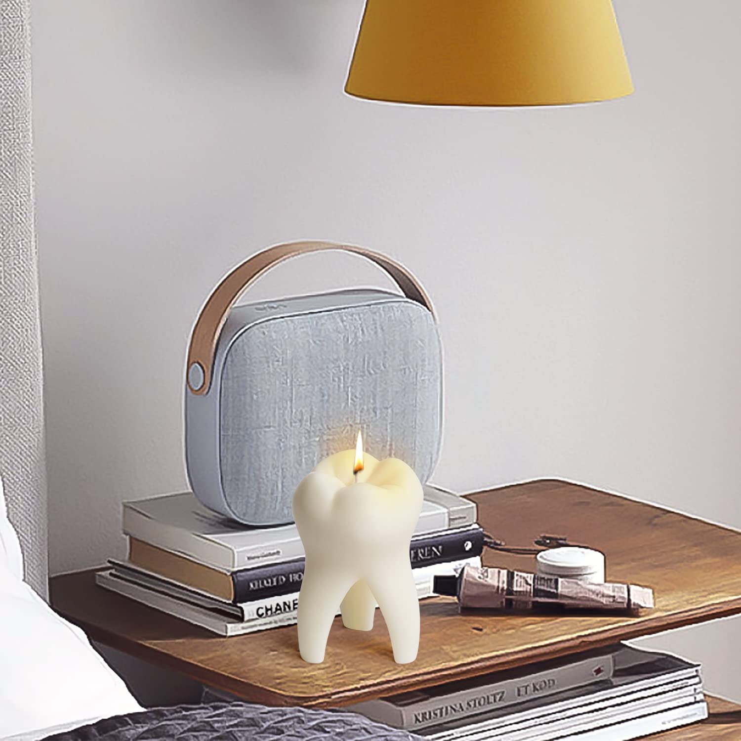 Bougie Zainpe longue durée, parfum vanille durable sur le bureau