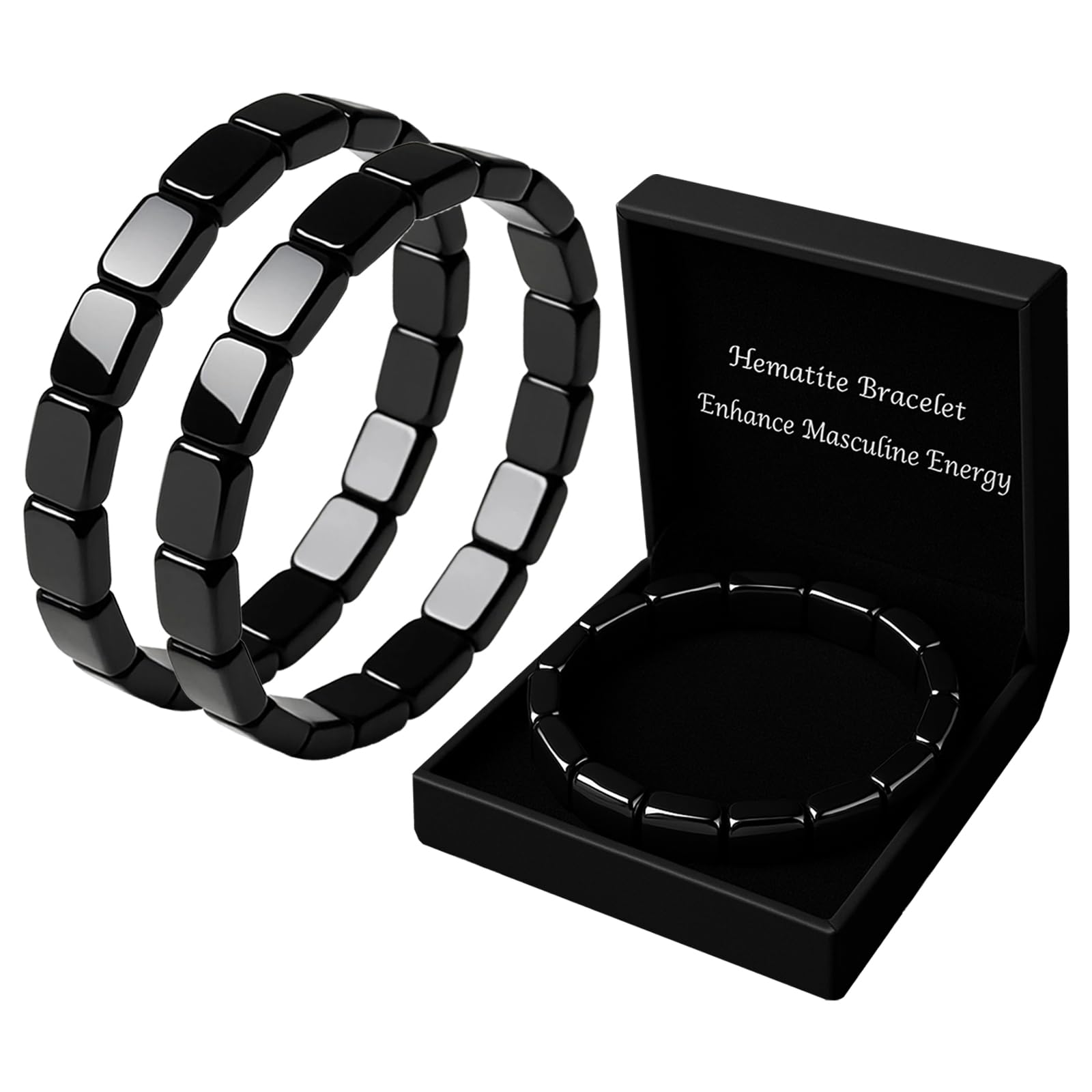 ZAIREG bracelet hematite homme, gros plan sur la pierre noire et énergie subtile pour le quotidien.