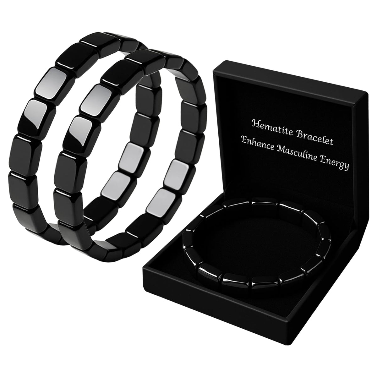 ZAIREG bracelet hematite homme, gros plan sur la pierre noire et énergie subtile pour le quotidien.