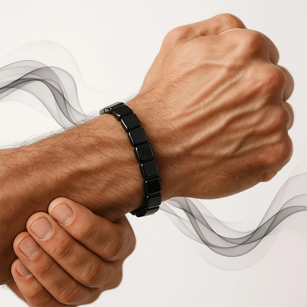ZAIREG bracelet hematite et obsidienne, jour et nuit, accessoire polyvalent.