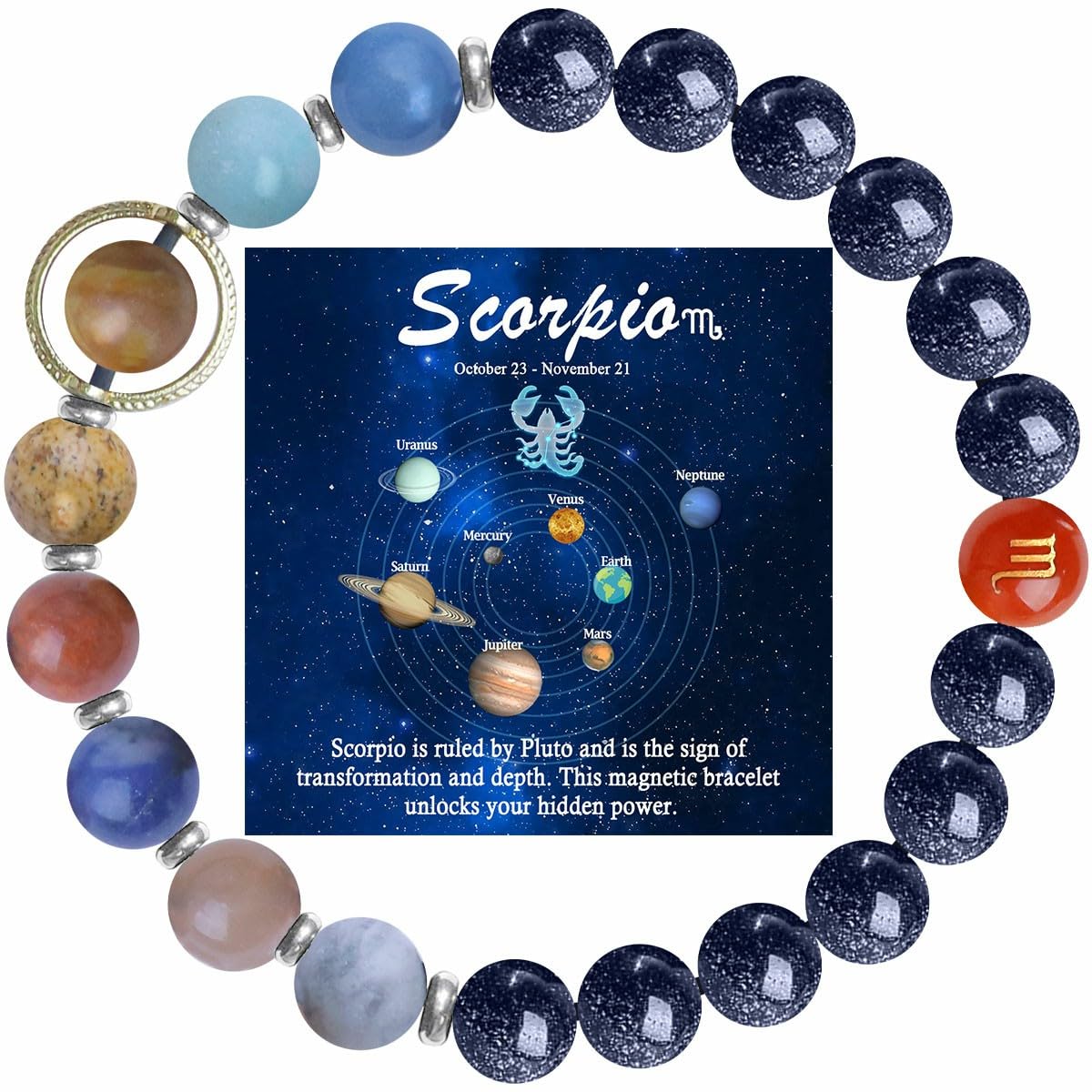 ZaisuiFun bracelet zodiacal, 12 constellations, allure élégante et énergie cosmique.