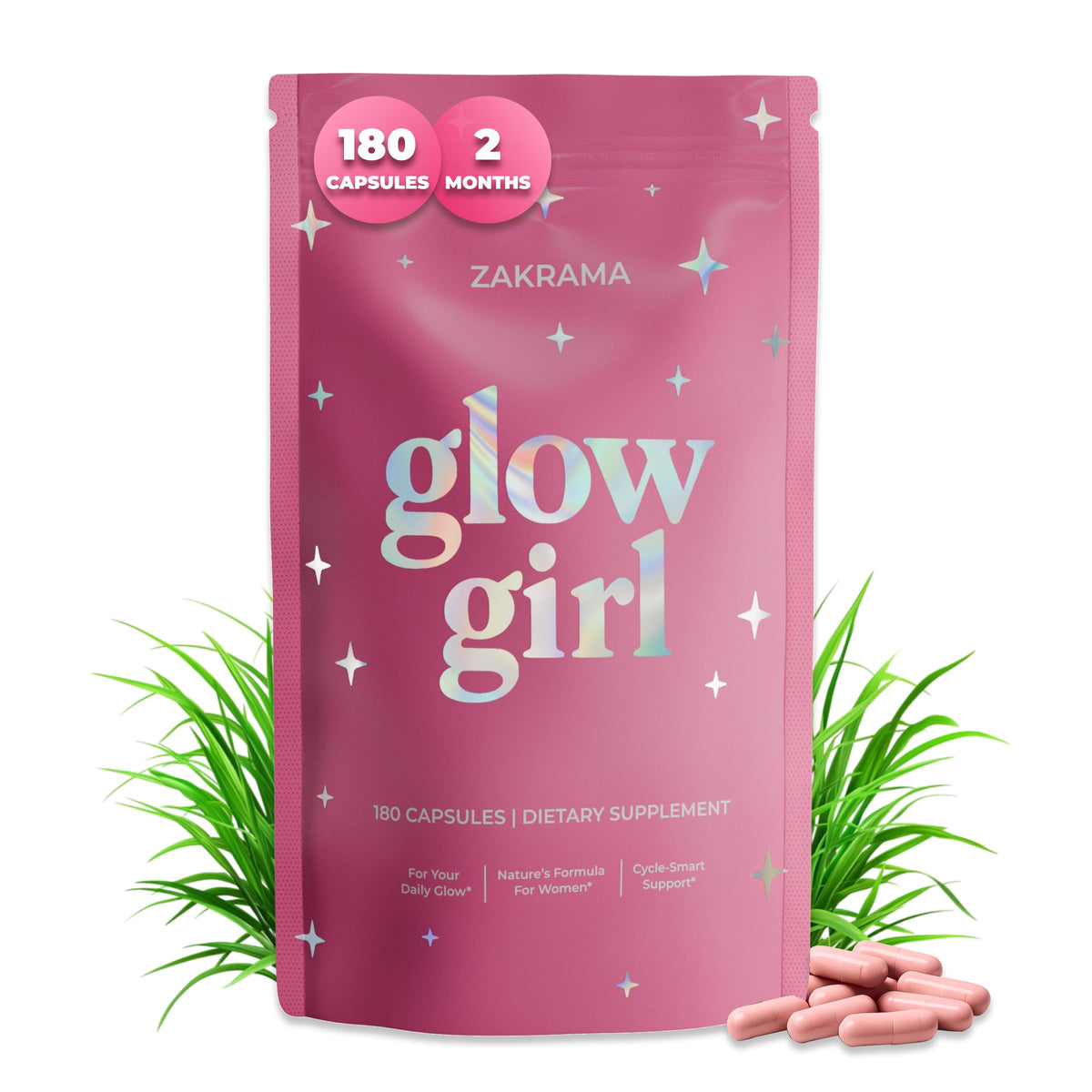 Zakrama Glow Girl : bouteille gélules organes boeuf pour l'équilibre hormonal féminin