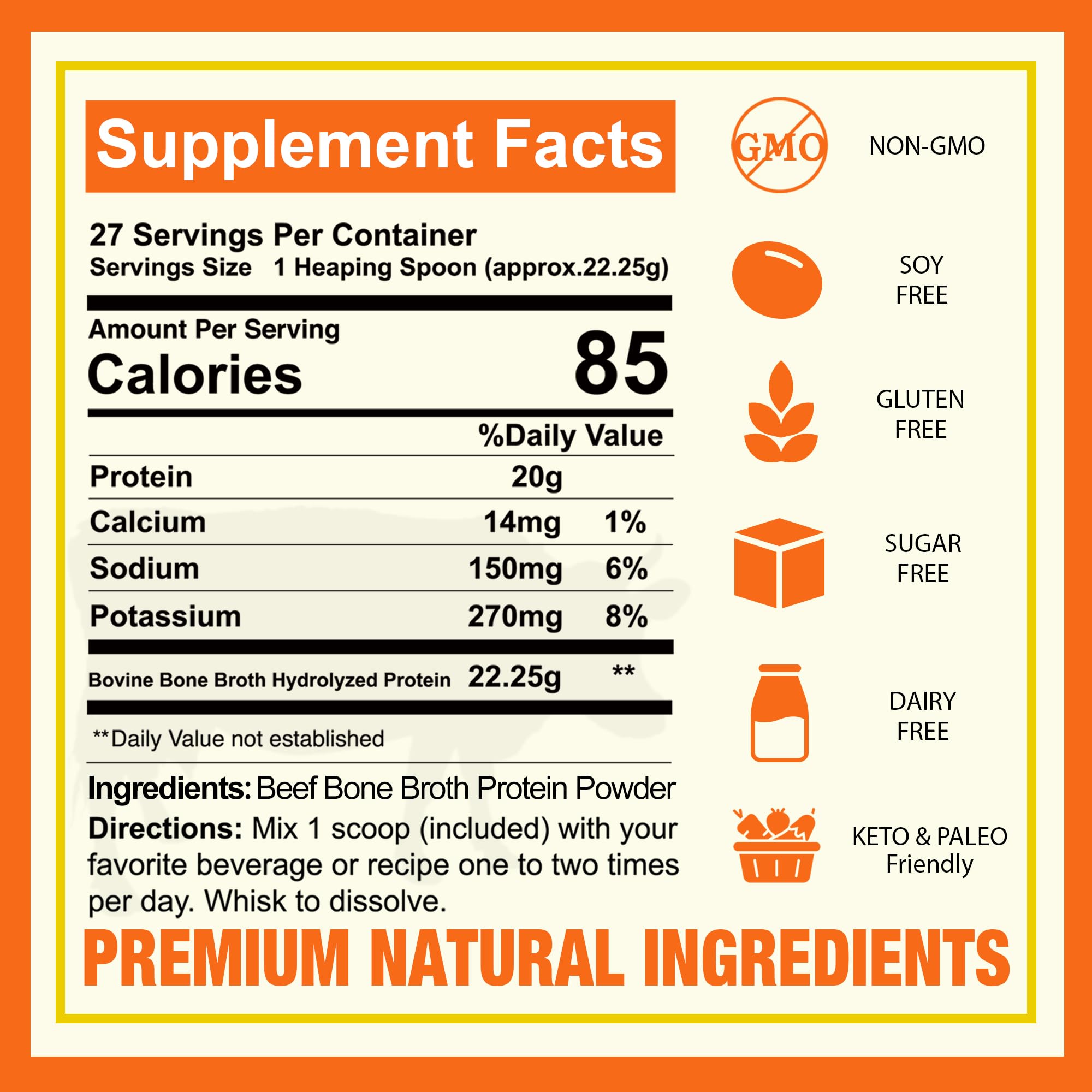 Zammex Bouillon Os – cuillère-doseur: dosage facile pour ajouter des protéines.