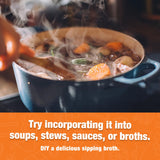 Zammex Bouillon Os – étiquette: information claire sur l'origine en pâturage et sans OGM.