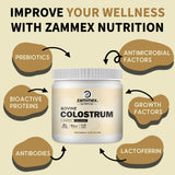 Emballage Zammex Colostrum sans additifs et pureté.