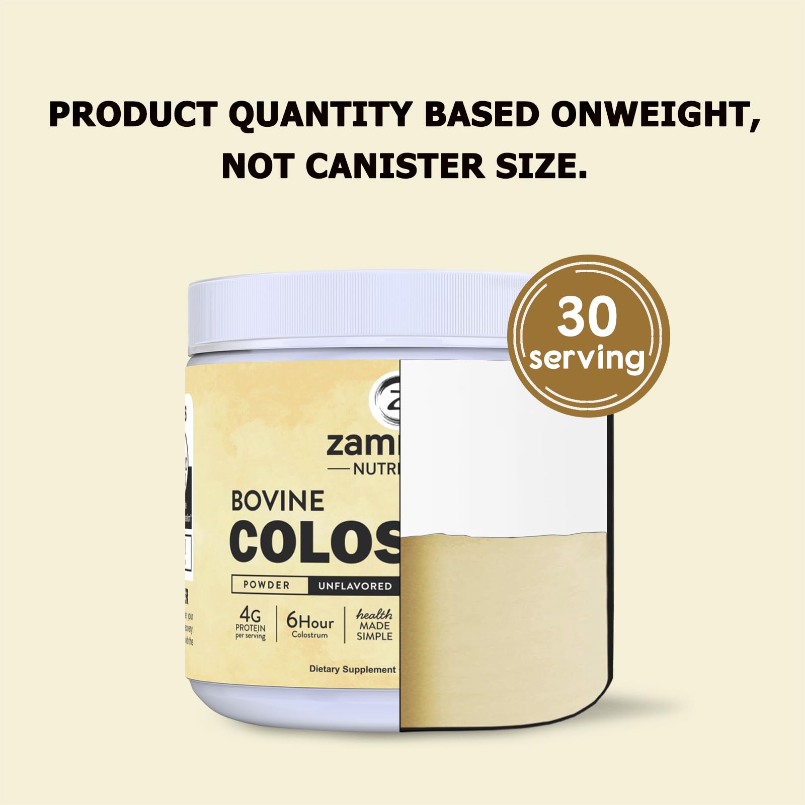 Usage quotidien de la poudre Colostrum Zammex pour routine bien-être.