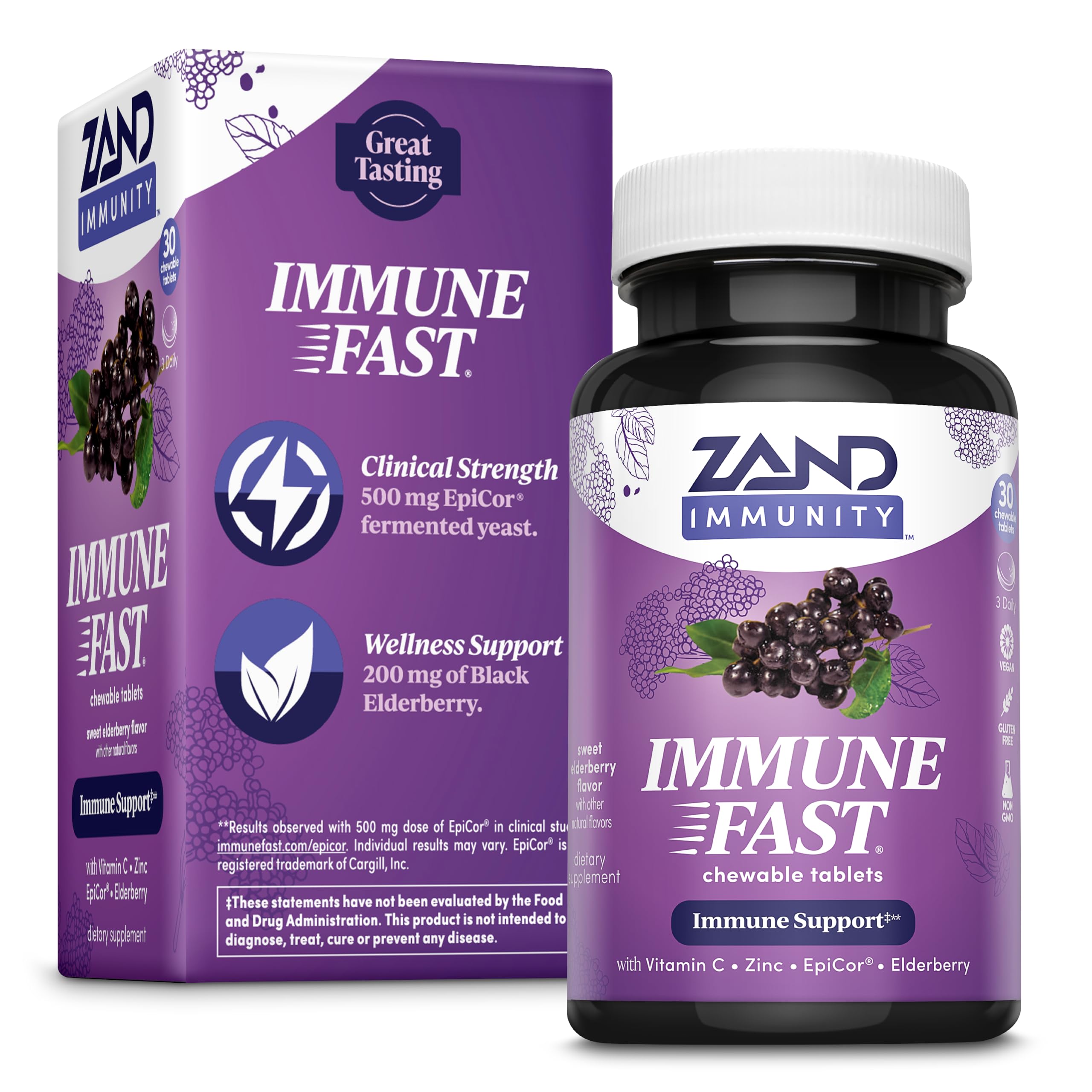 Boîte ZAND Immune Fast avec étiquette, pratique pour la routine quotidienne.