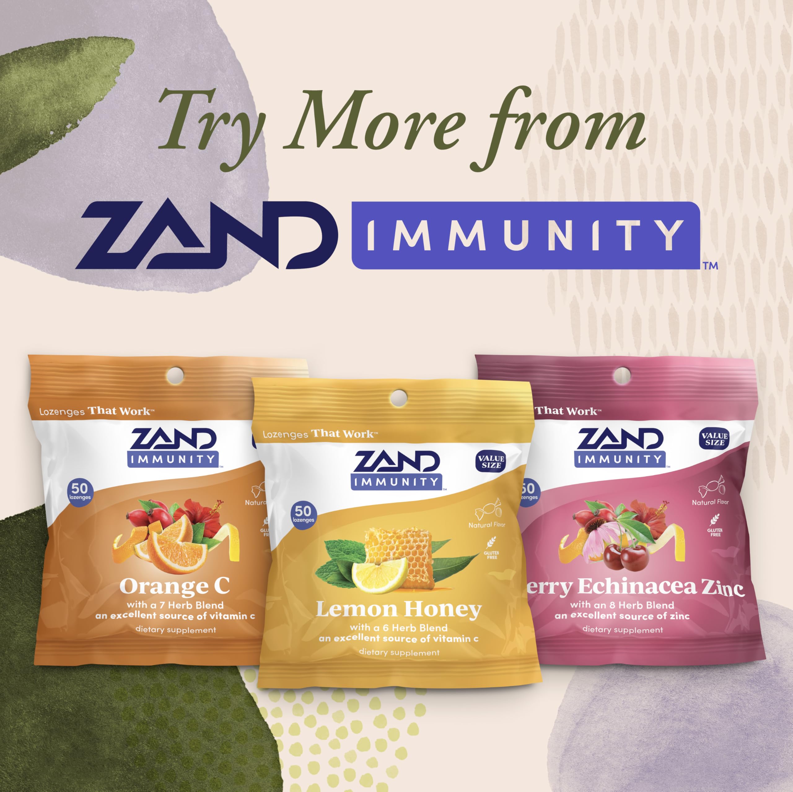 Emballage ZAND Immunity Variation 3 Pack, étiquettes et indication végan sans gluten