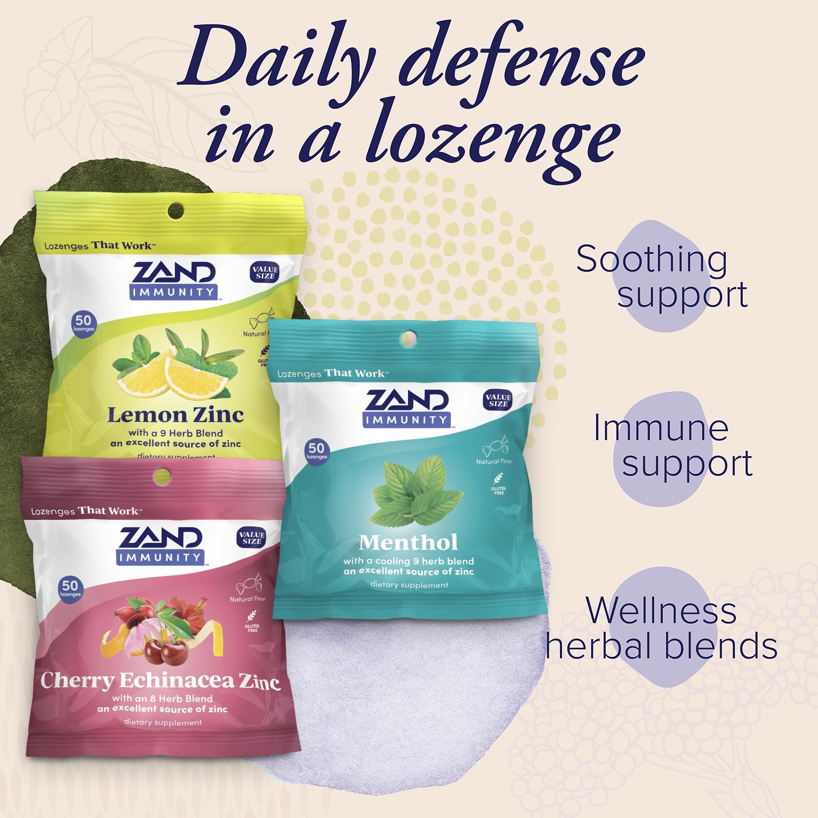 Pastilles cherry-echinacea ZAND Immunity, douceur fruitée et herbes
