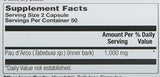 Étiquette Zand Pau D Arco Écorce Interne sur la bouteille, produit naturel et pur.