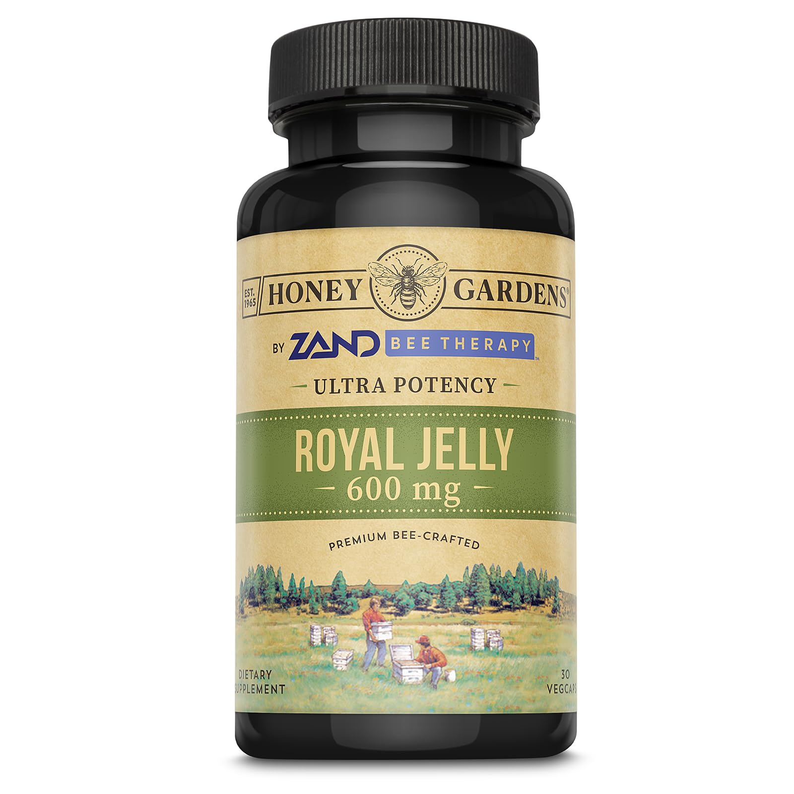 ZAND Gelée Royale 600 mg, bouteille pratique pour un apport quotidien naturel.