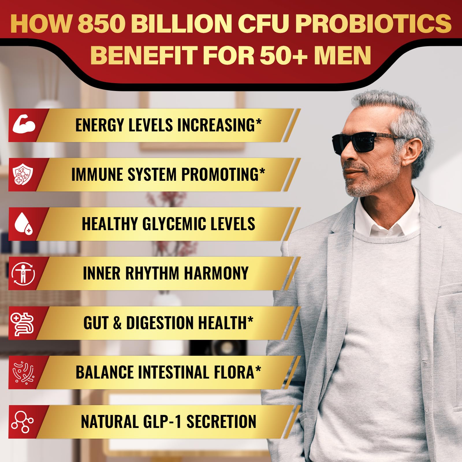 Étiquette Zanleuds Probiotiques 50+ — notice claire et ingrédients pour l’équilibre intestinal.