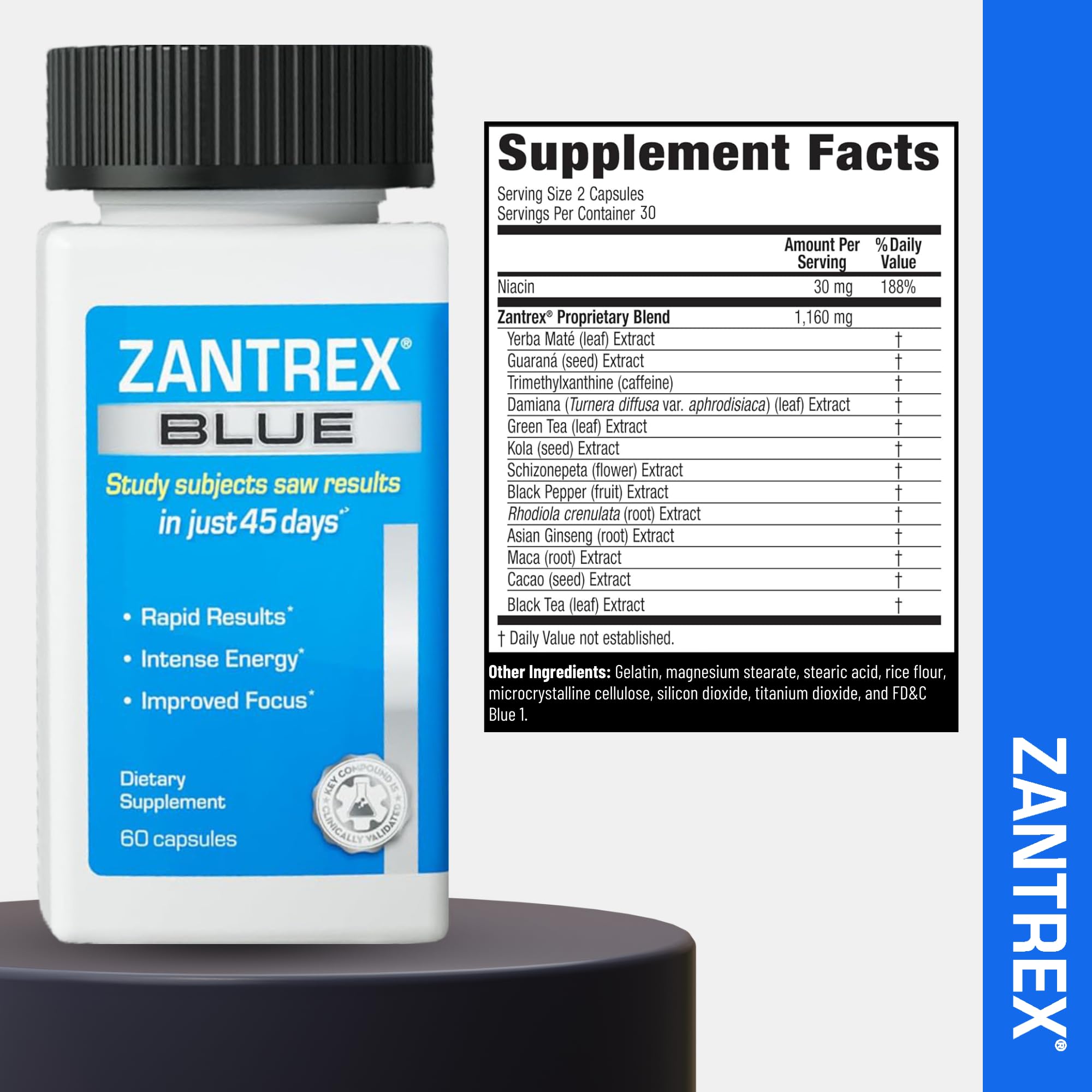 Capsules faciles à avaler Zantrex Blue pour le quotidien